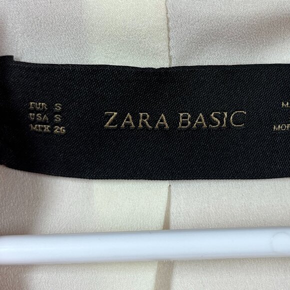 ZARA Blazer Coat Womens Size Small Orange Red Linen Cotton Blend Pockets - Picture 3 of 10